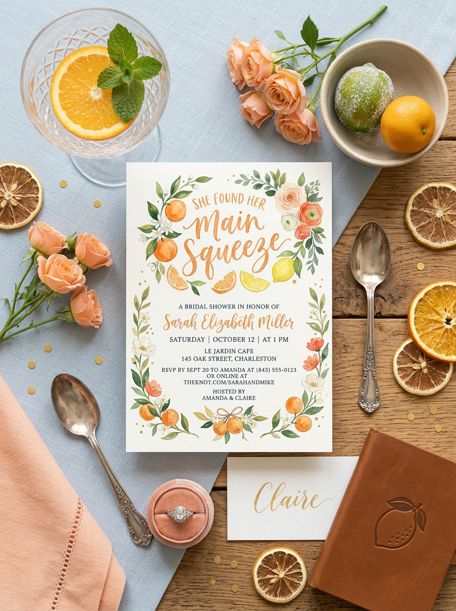 She Found her Main Squeeze Bridal shower Invitation-2