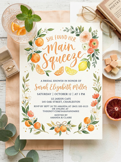 She Found her Main Squeeze Bridal shower Invitation-2