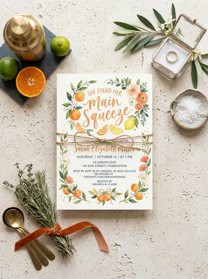 She Found her Main Squeeze Bridal shower Invitation-2