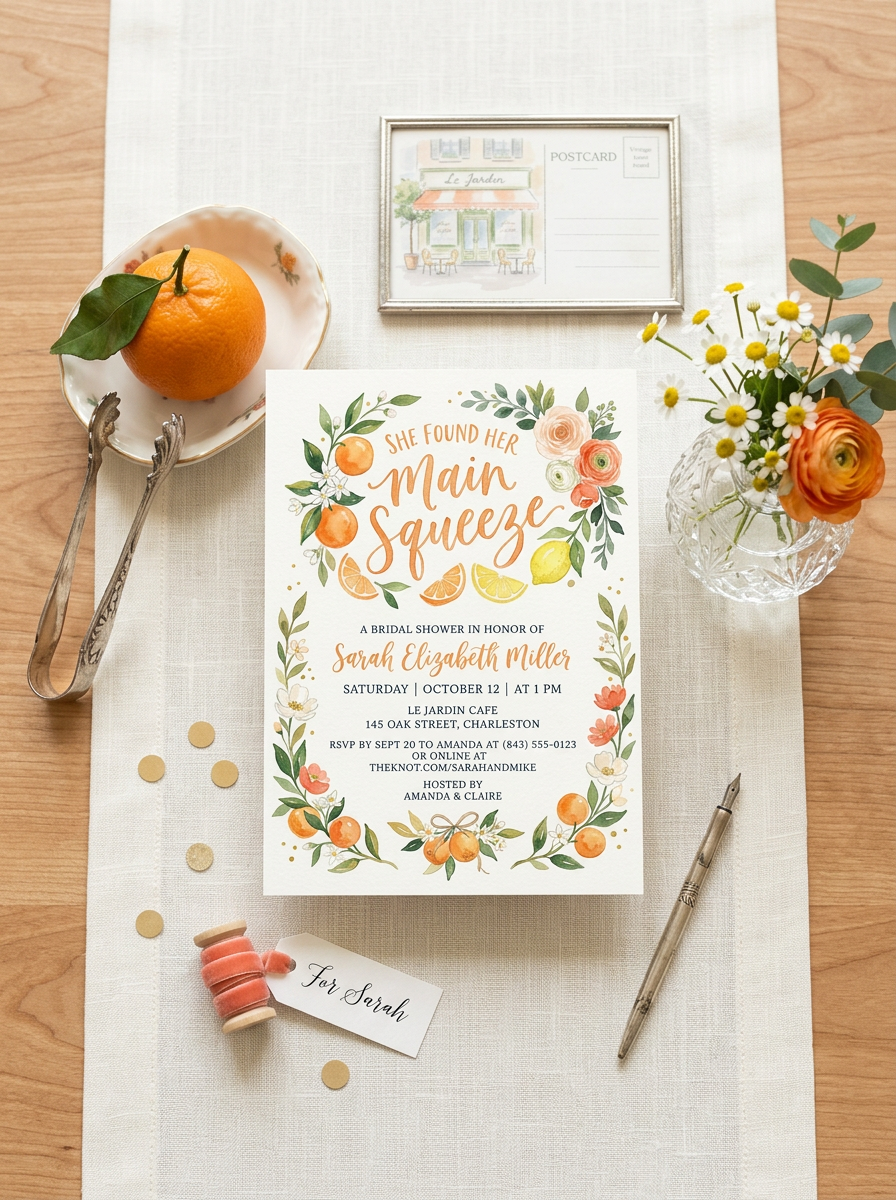 She Found her Main Squeeze Bridal shower Invitation-2
