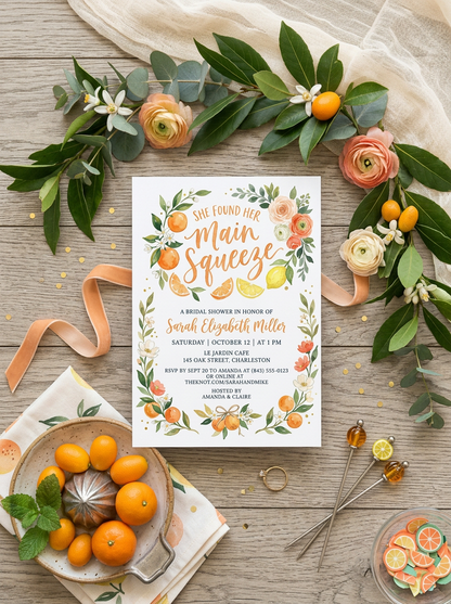 She Found her Main Squeeze Bridal shower Invitation-2