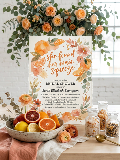 She Found her Main Squeeze Bridal shower Invitation-3