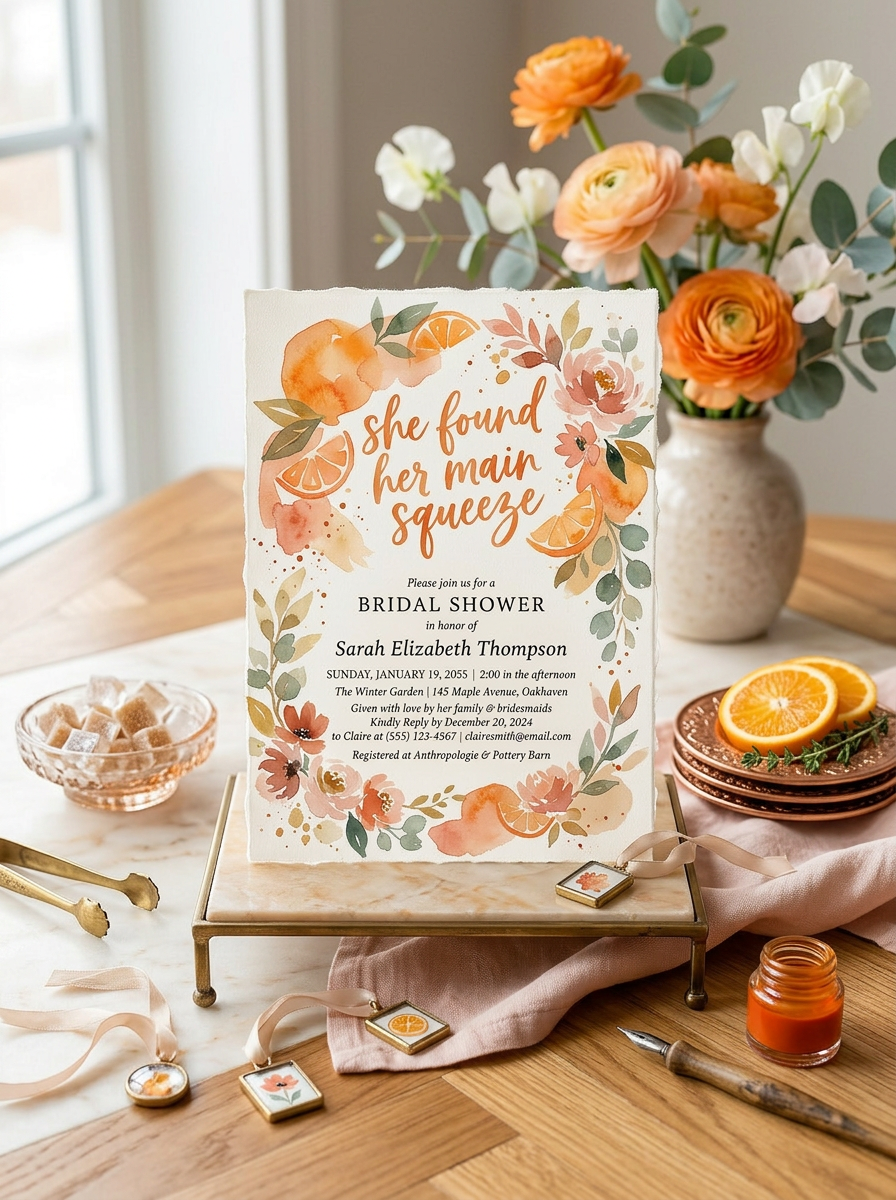She Found her Main Squeeze Bridal shower Invitation-3