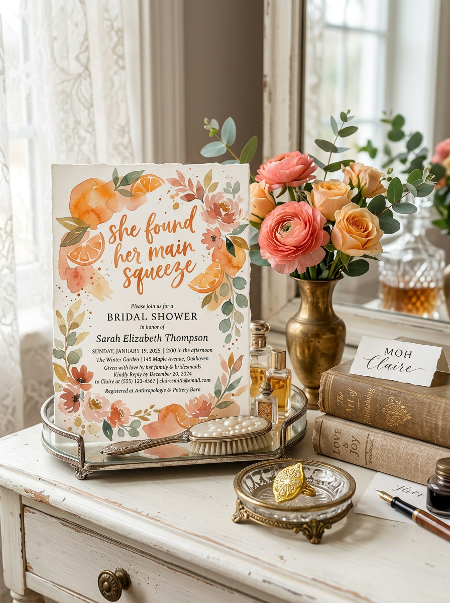 She Found her Main Squeeze Bridal shower Invitation-3