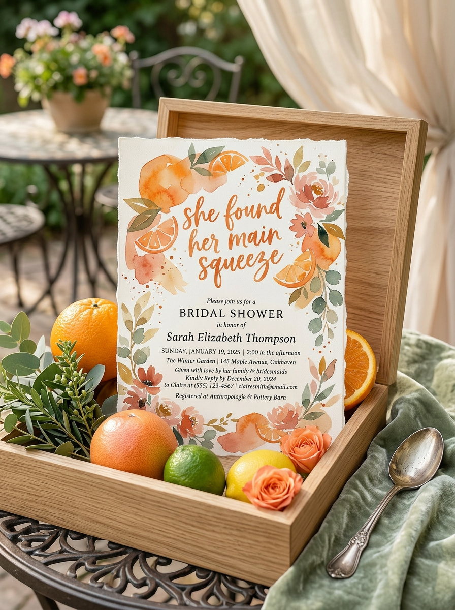 She Found her Main Squeeze Bridal shower Invitation-3