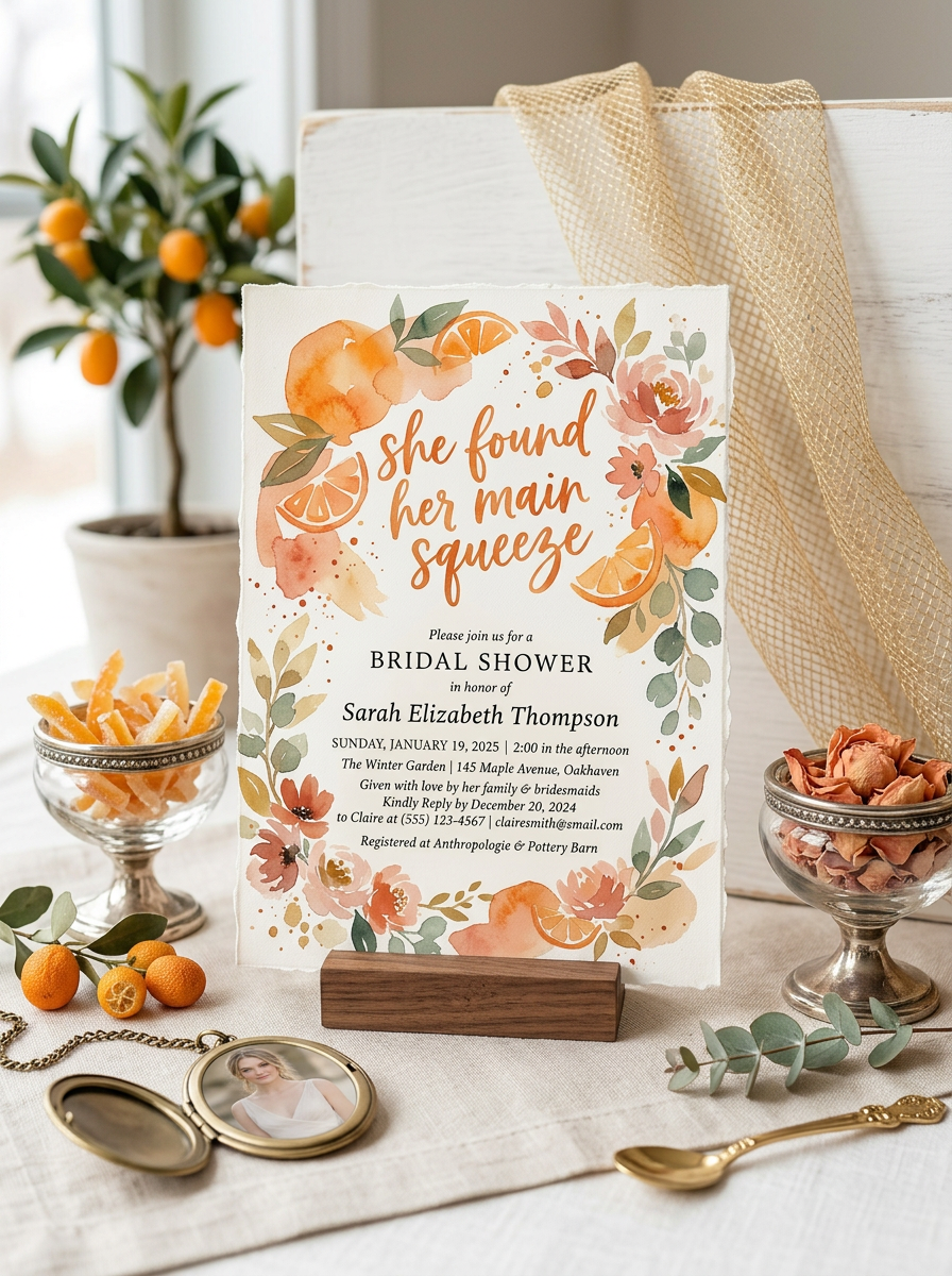 She Found her Main Squeeze Bridal shower Invitation-3