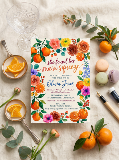 She Found her Main Squeeze Bridal shower Invitation-4