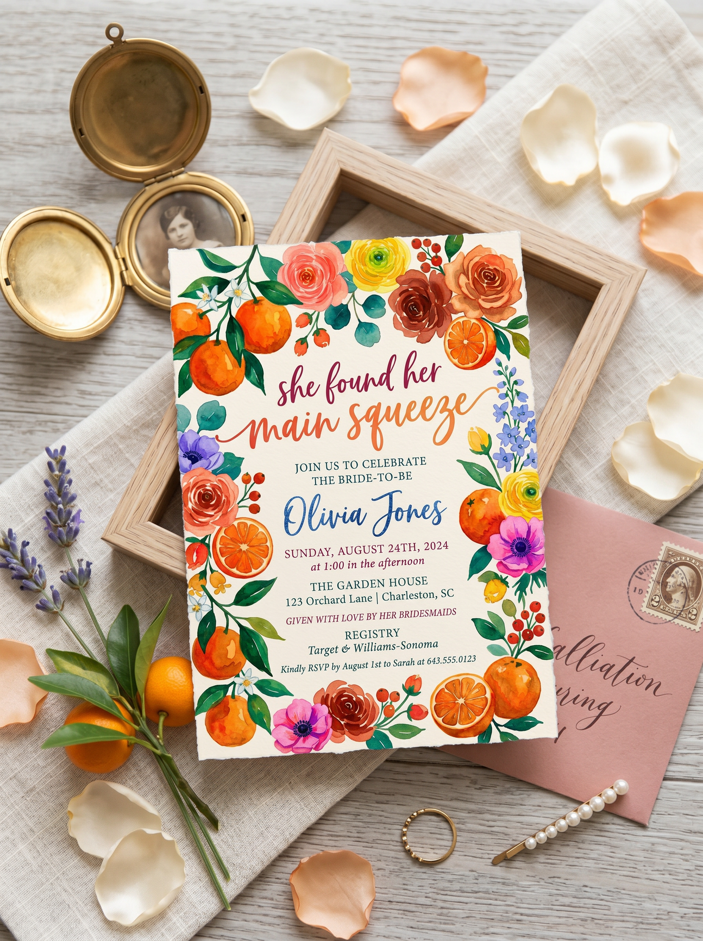 She Found her Main Squeeze Bridal shower Invitation-4