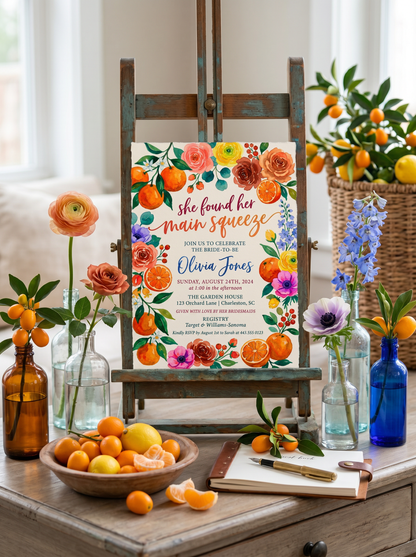 She Found her Main Squeeze Bridal shower Invitation-4