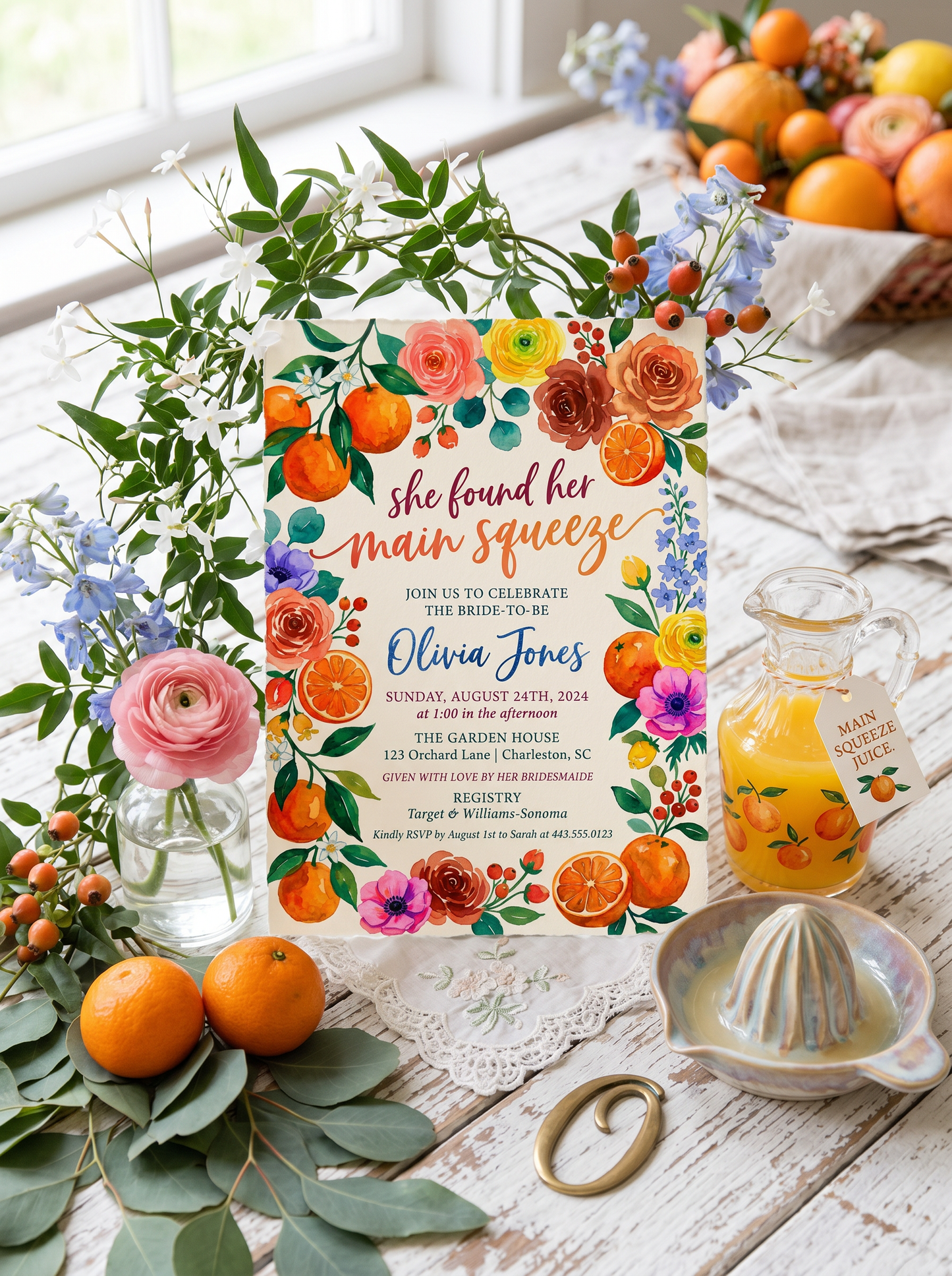 She Found her Main Squeeze Bridal shower Invitation-4