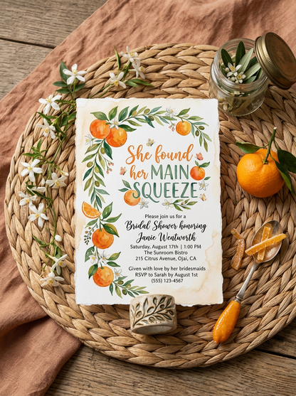 She Found her Main Squeeze Bridal shower Invitation-5