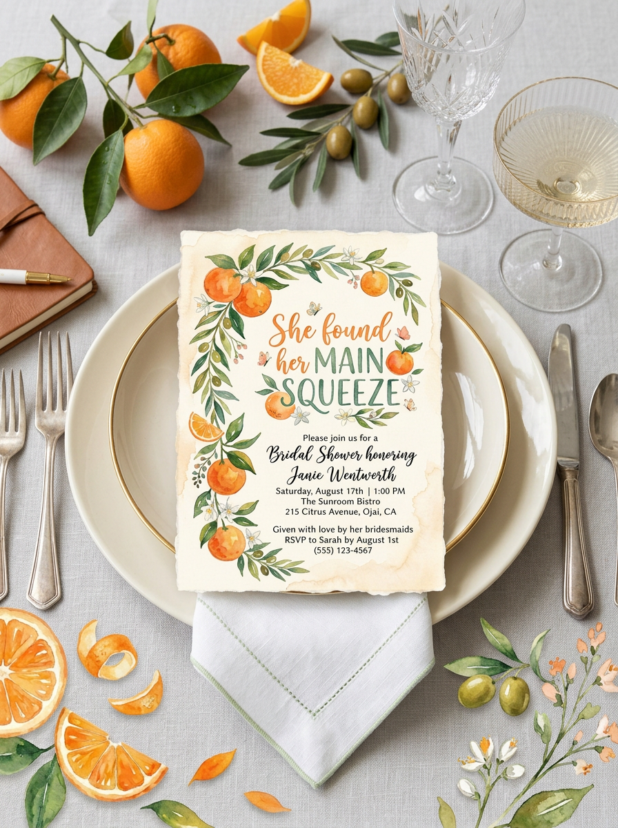 She Found her Main Squeeze Bridal shower Invitation-5