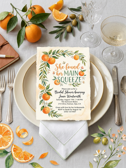 She Found her Main Squeeze Bridal shower Invitation-5
