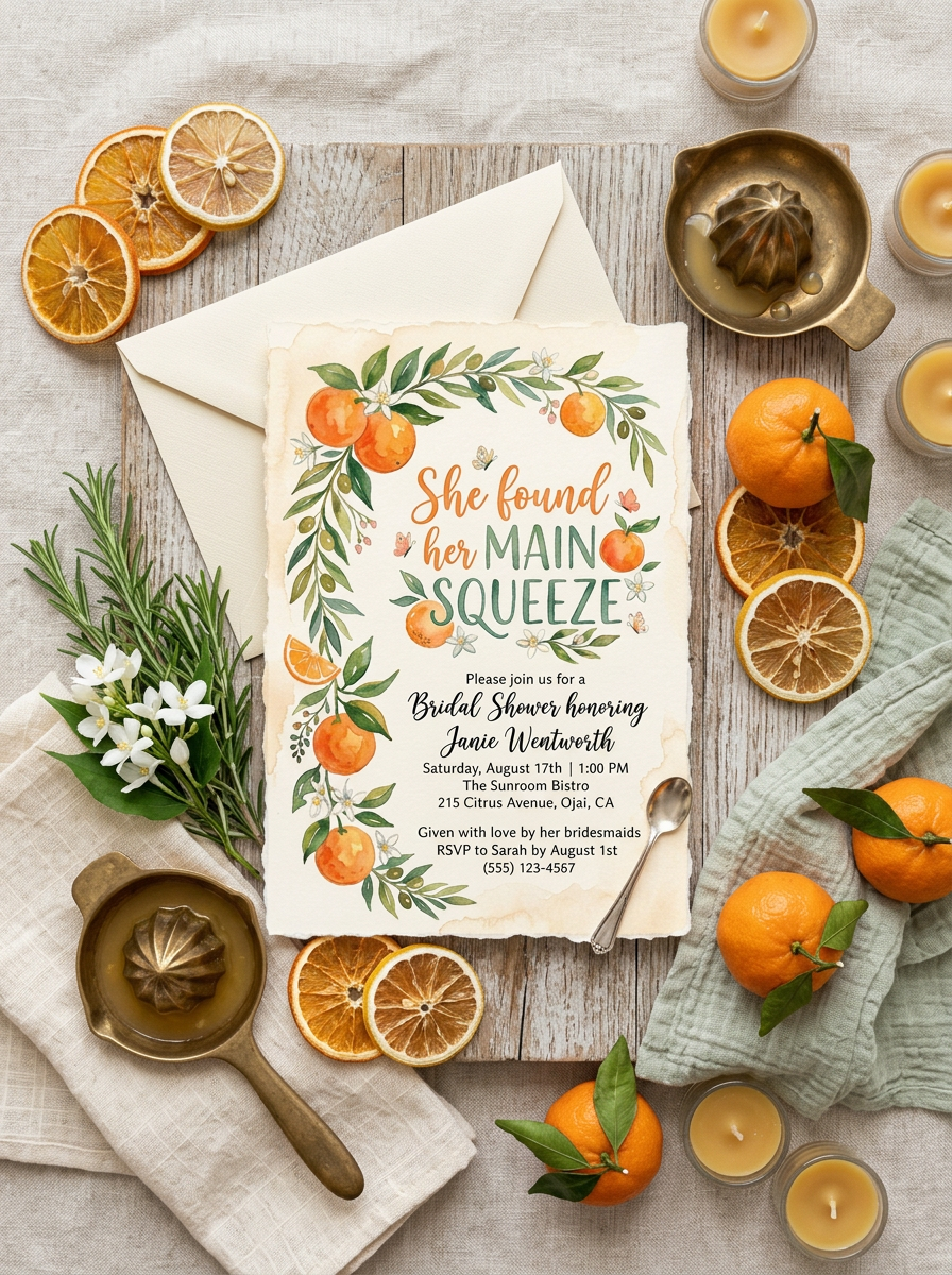 She Found her Main Squeeze Bridal shower Invitation-5
