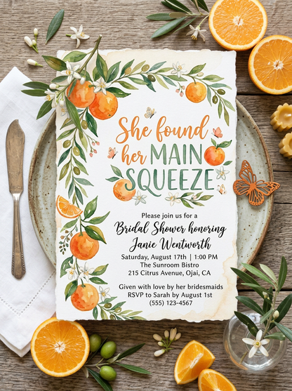 She Found her Main Squeeze Bridal shower Invitation-5