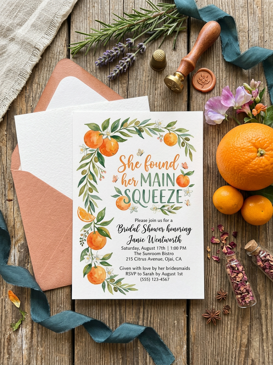 She Found her Main Squeeze Bridal shower Invitation-5