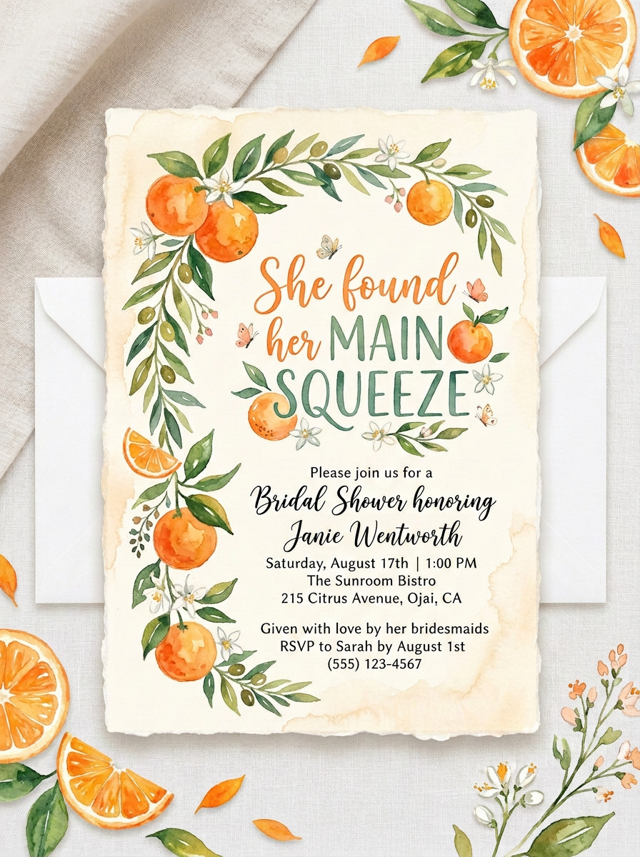 She Found her Main Squeeze Bridal shower Invitation-5