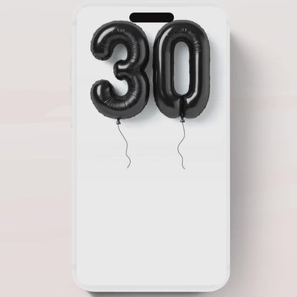 Animated 30th Evite Birthday for Adult Invite, Modern 30th Birthday Invite, Digital Animated Black balloons Digital 30th Birthday-2