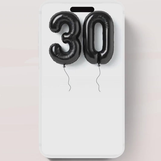 Animated 30th Evite Birthday for Adult Invite, Modern 30th Birthday Invite, Digital Animated Black balloons Digital 30th Birthday-2