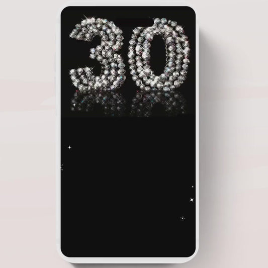 Animated 30th Evite Birthday for Adult Invite, Modern 30th Birthday Invite, Digital Animated Diamond Digital 30th Birthday-1