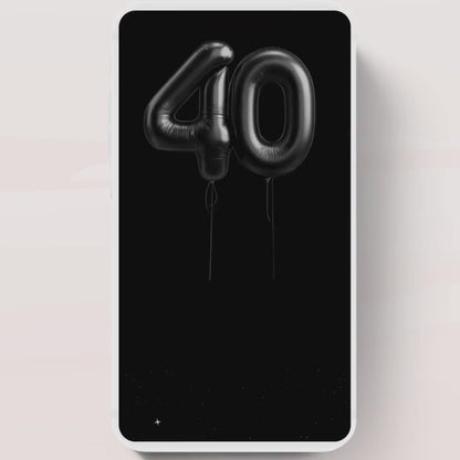 Animated 40th Evite Birthday for Adult Invite, Modern 40th Birthday Invite, Digital Animated black balloon Digital 40th Birthday-3
