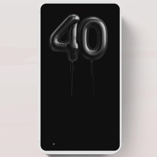 Animated 40th Evite Birthday for Adult Invite, Modern 40th Birthday Invite, Digital Animated black balloon Digital 40th Birthday-3