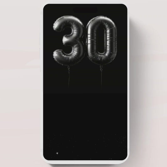 Animated 30th Evite Birthday for Adult Invite, Modern 30th Birthday Invite, Digital Animated Black balloons Digital 30th Birthday-3