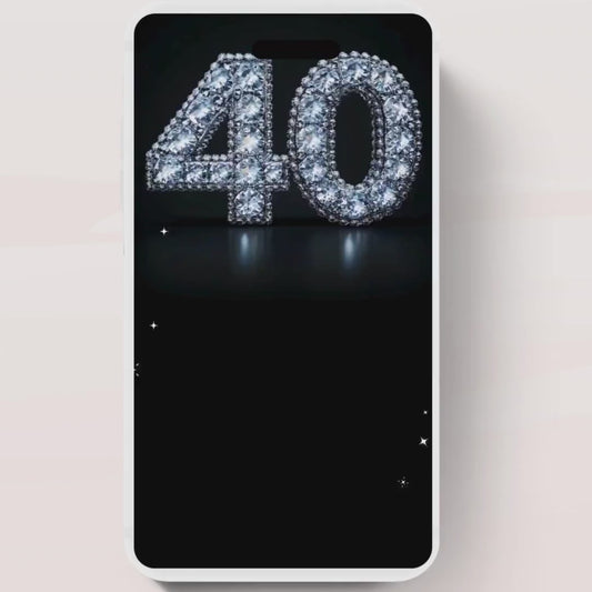 Animated 40th Evite Birthday for Adult Invite, Modern 40th Birthday Invite, Digital Animated Diamond Digital 40th Birthday-1