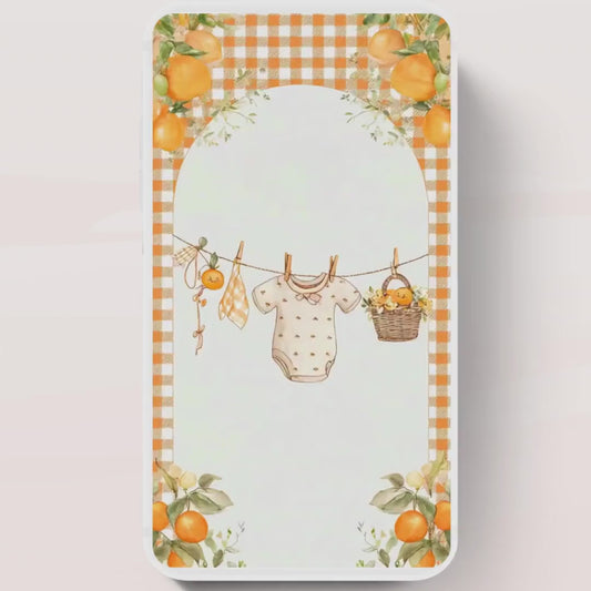 A Little Cutie Baby Shower Invitation, Gender Neutral Baby Shower Invite, Oranges cutie baby shower Video invitation-2