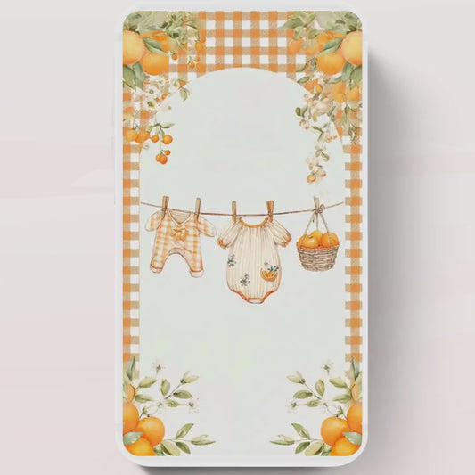 A Little Cutie Baby Shower Invitation, Gender Neutral Baby Shower Invite, Oranges cutie baby shower Video invitation-1