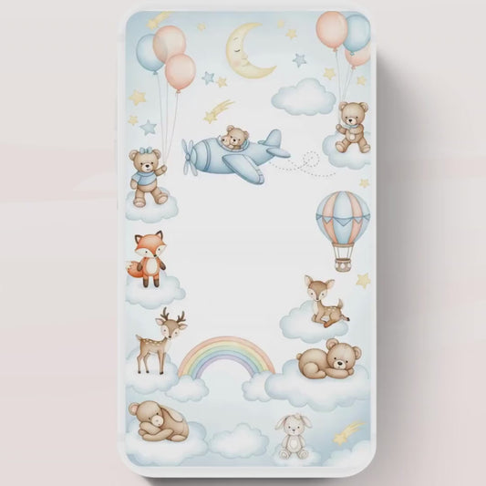 Flying Teddy Bear Baby Shower Invitation We Can Bearly Wait Invite balloon Teddy Bear Template Boy Animated video- 3