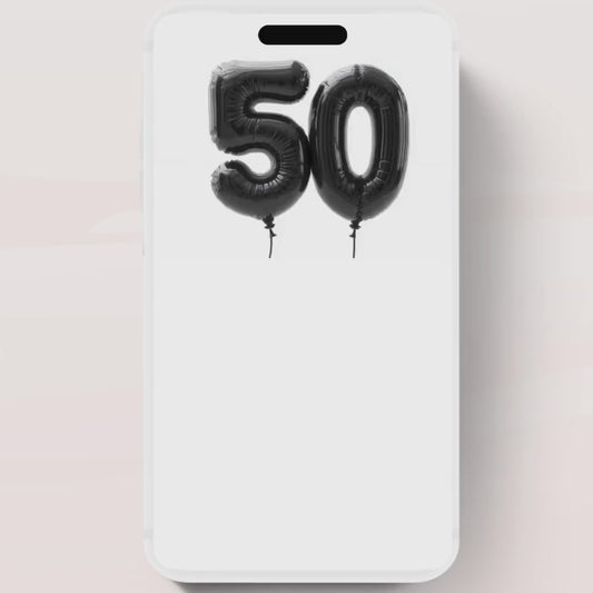 Animated 50th Evite Birthday for Adult Invite, Modern 50th Birthday Invite, Digital Animated Balloon Digital 50th Birthday-1