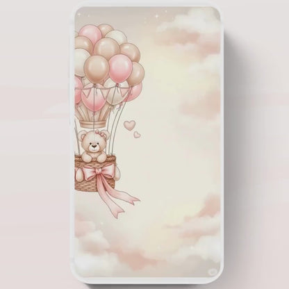 Teddy Bear Baby Shower Invitation We Can Bearly Wait Invite hot air balloon Teddy Bear Template girl Animated balloon teddy bear video- 7