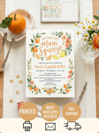 She Found her Main Squeeze Bridal shower Invitation-2